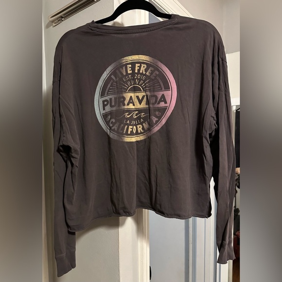 Pura Vida Cropped Long Sleeve Tee - Picture 2 of 3